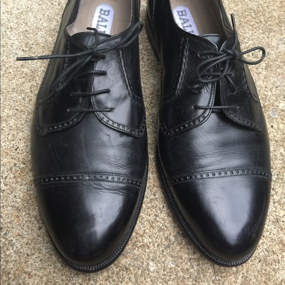 Men\'s Bally Black Leather Oxfords Size 10D EUC