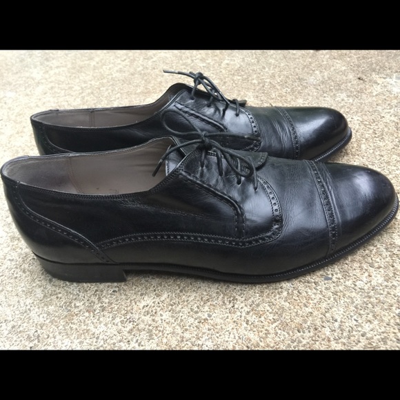 Men\'s Bally Black Leather Oxfords Size 10D EUC main image 5