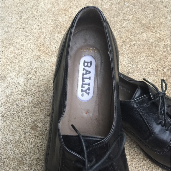 Men\'s Bally Black Leather Oxfords Size 10D EUC main image 4