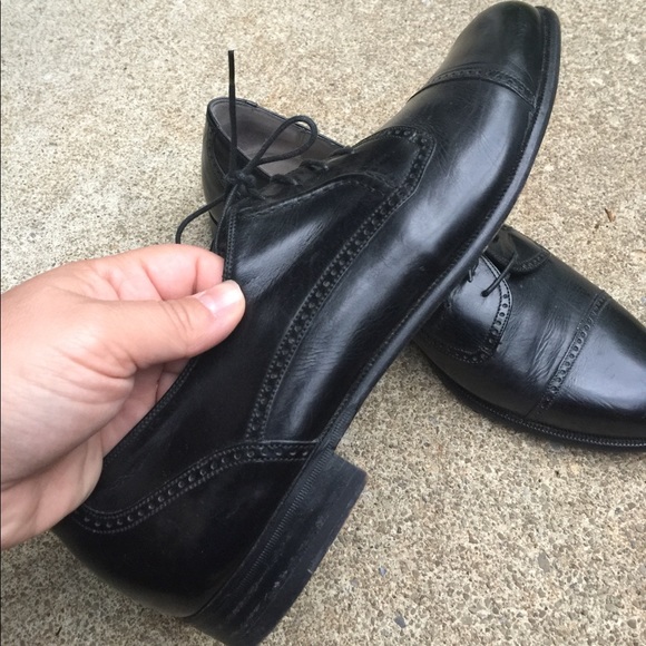Men\'s Bally Black Leather Oxfords Size 10D EUC