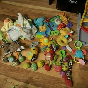 Lot of baby toys.