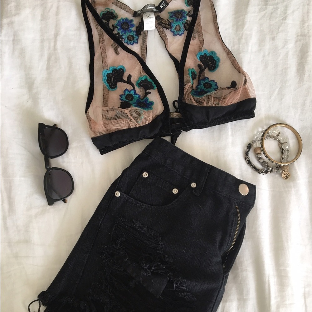 For Love & Lemon Skivvies Floral Bralette