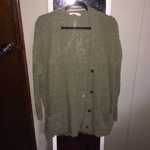 Oversized Olive Green Cardigan