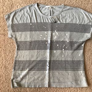 VS SILVER SEQUINED T-SHIRT