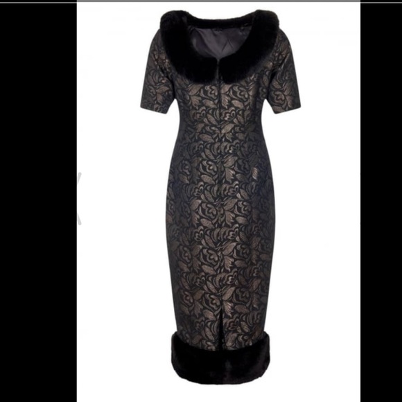 1950's Vintage Style Jacquard Pencil Pinup Dress - Picture 3 of 4