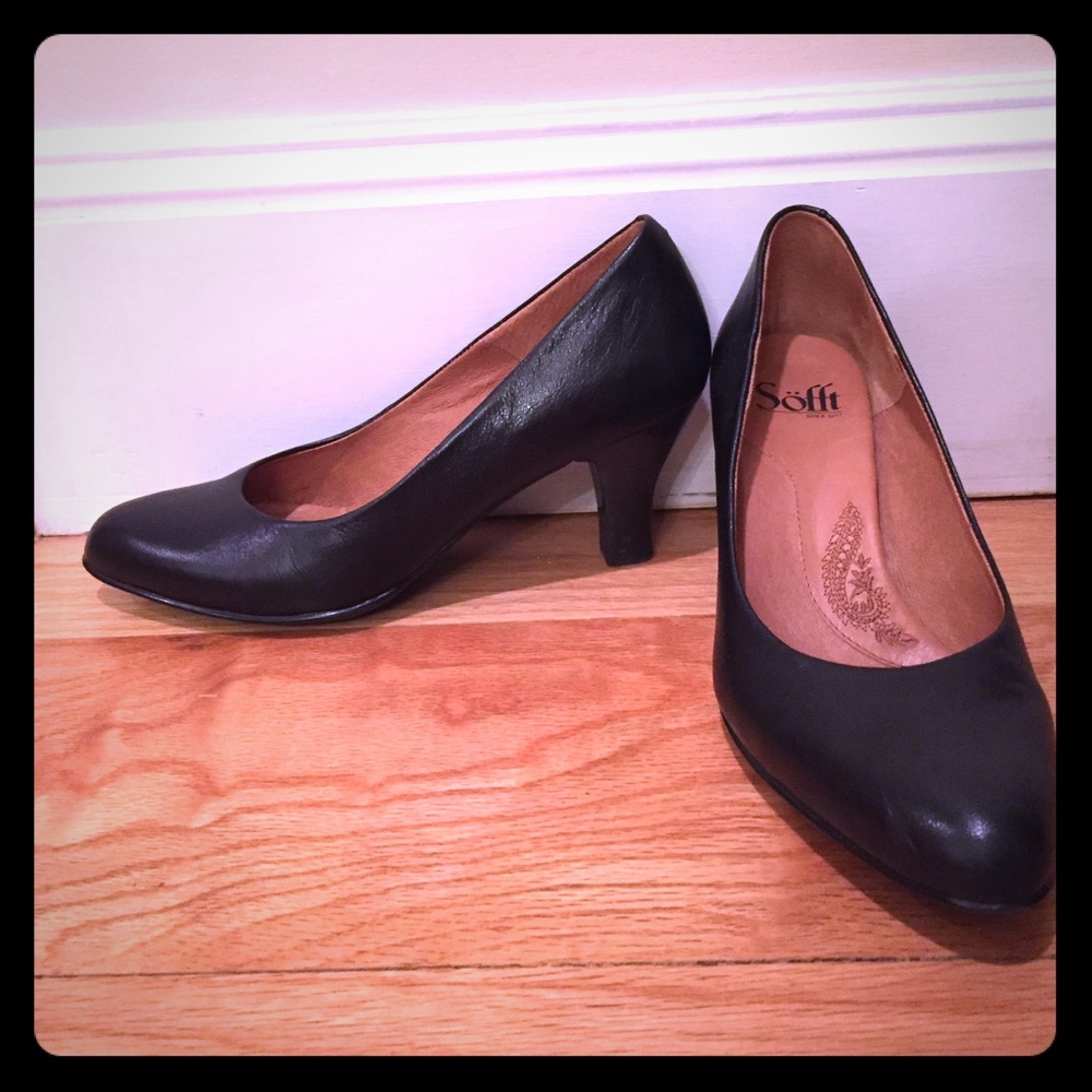 Sofft black leather heels.