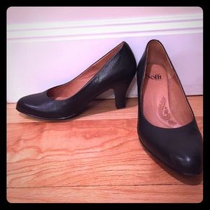 Sofft black leather heels.