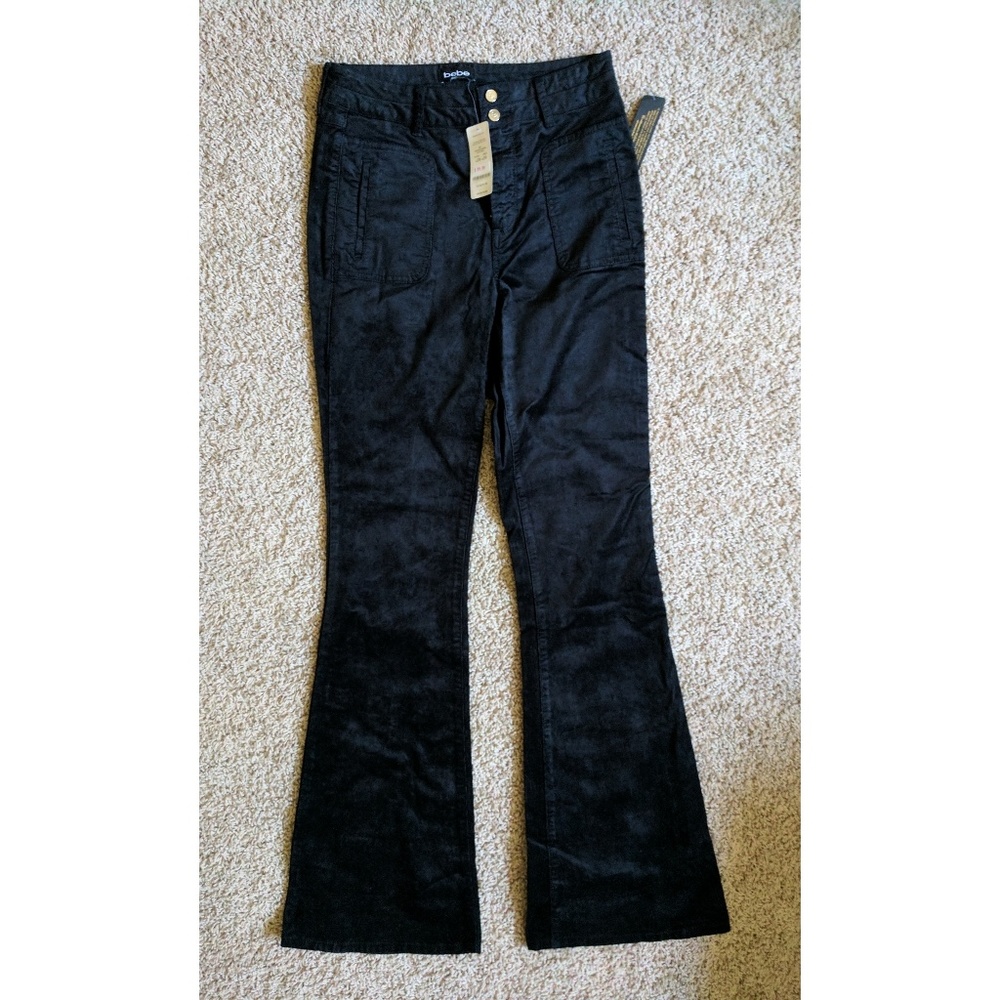 Black Bebe "High Rise Cord Flare," Pants (NWT)
