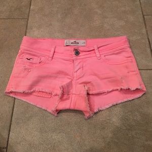 Hollister coral jean shorts