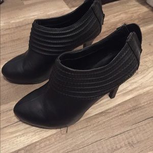 Black Leather Women's Booties