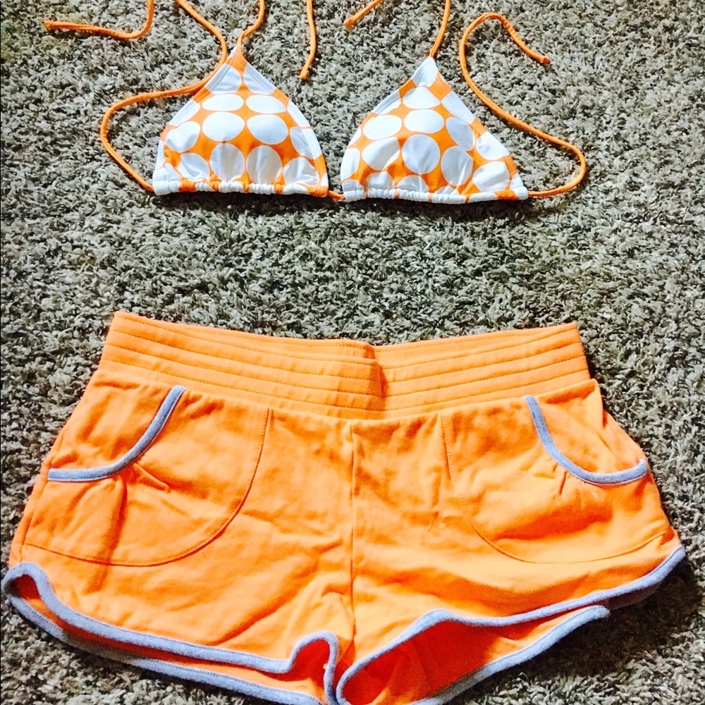 Large Orange & White Women's Bikini