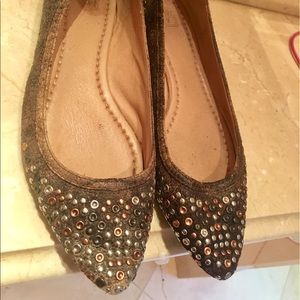 Embellished Frye Ballet Flats