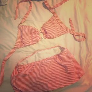 Pink sear sucker swimsuit