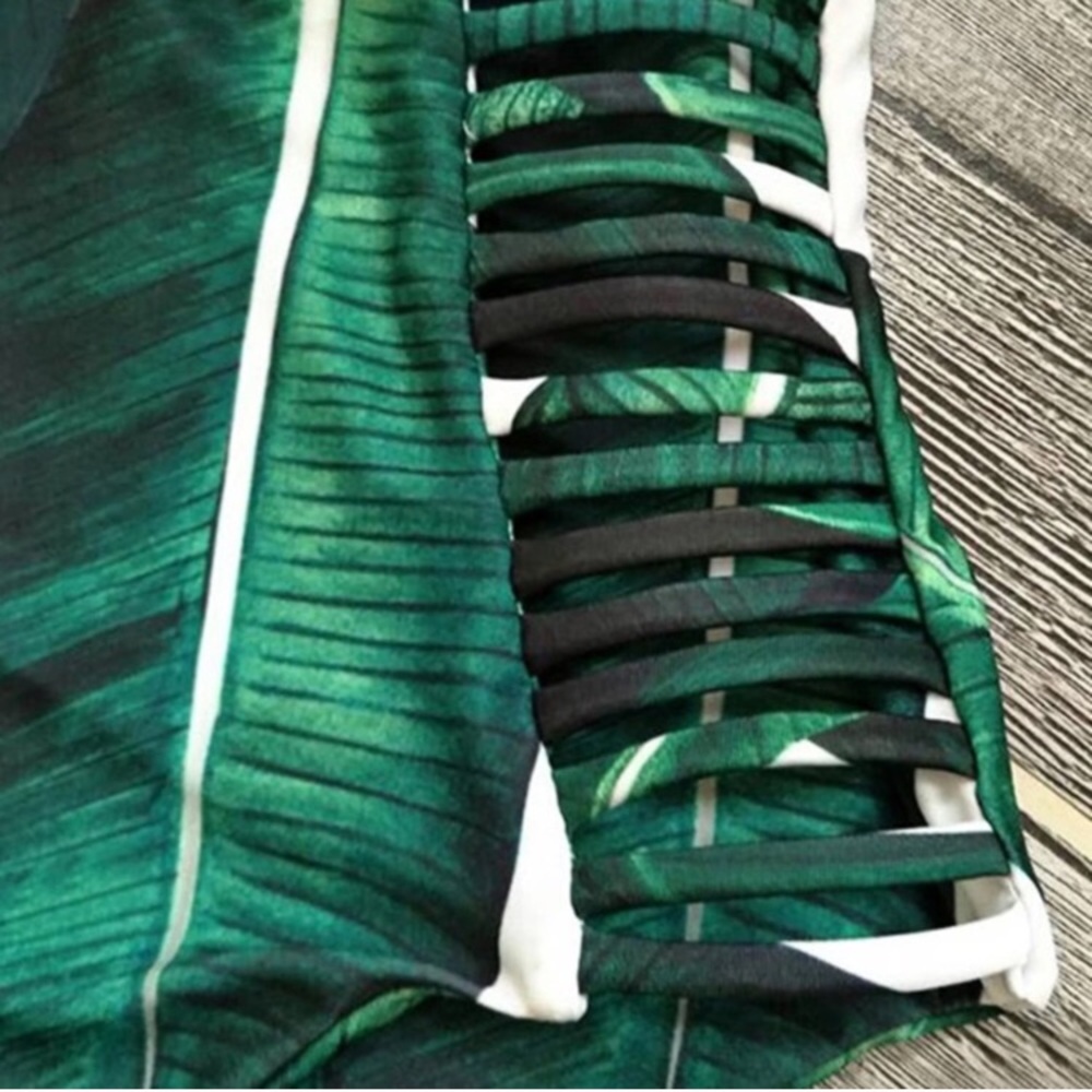 Tropical Leaves One Piece Swimsuit - Picture 4 of 5