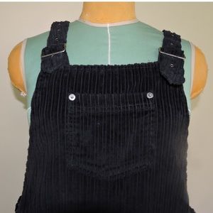 Black corduroy overall dress