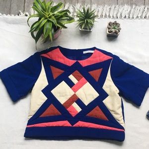& Other Stories Color-block Crop Top Sz L
