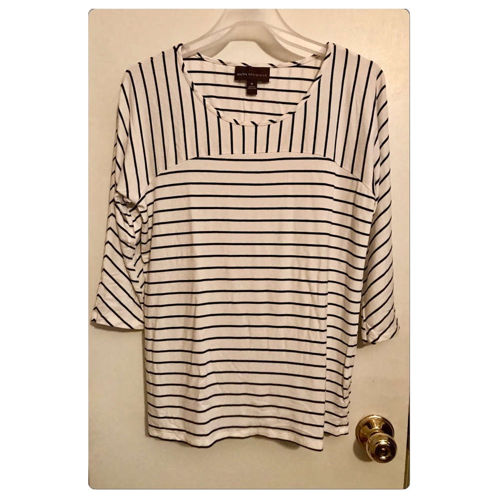 🚫SOLD🚫Dana Buchman Black and White Stripe