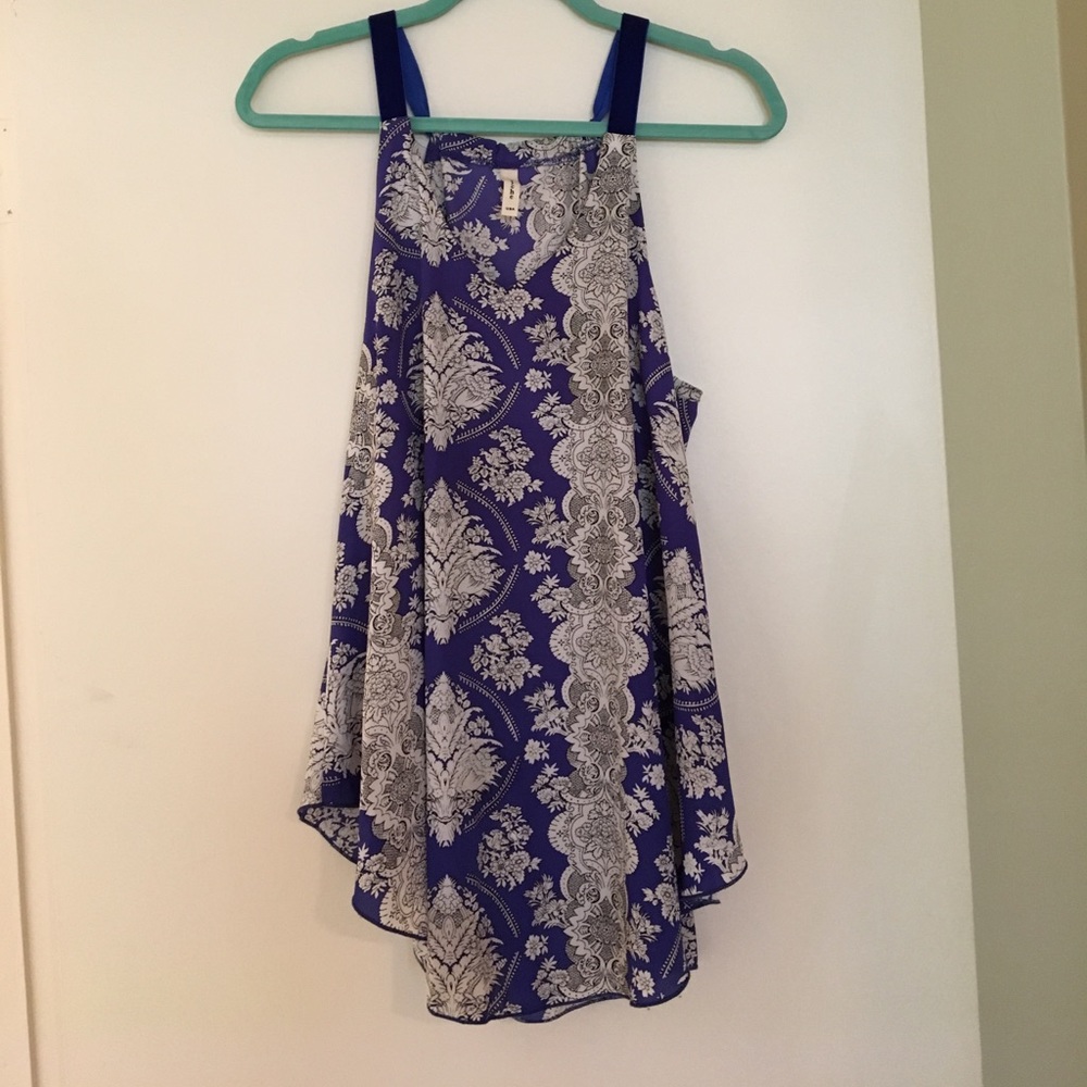 Tyche tank in colbalt with velvet straps
