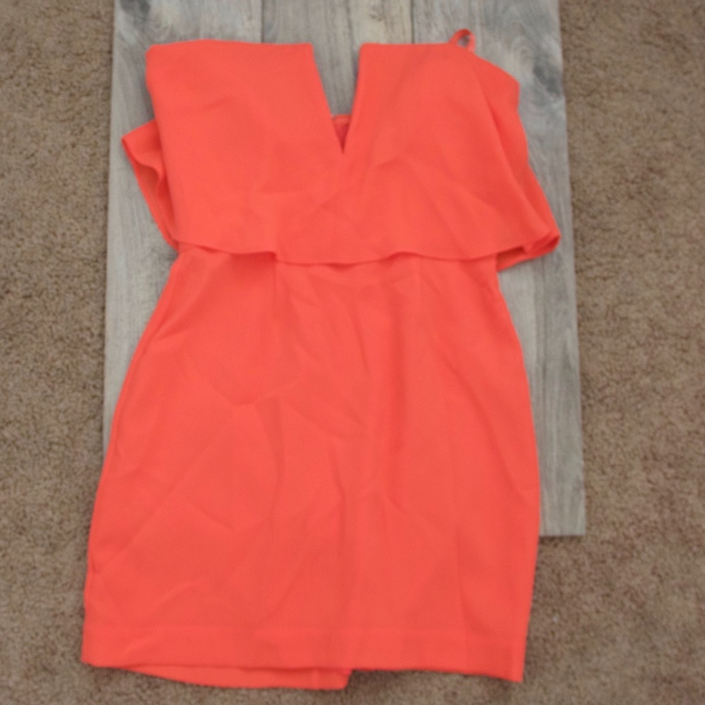 BCBG Strapless Peach - Orange Dress