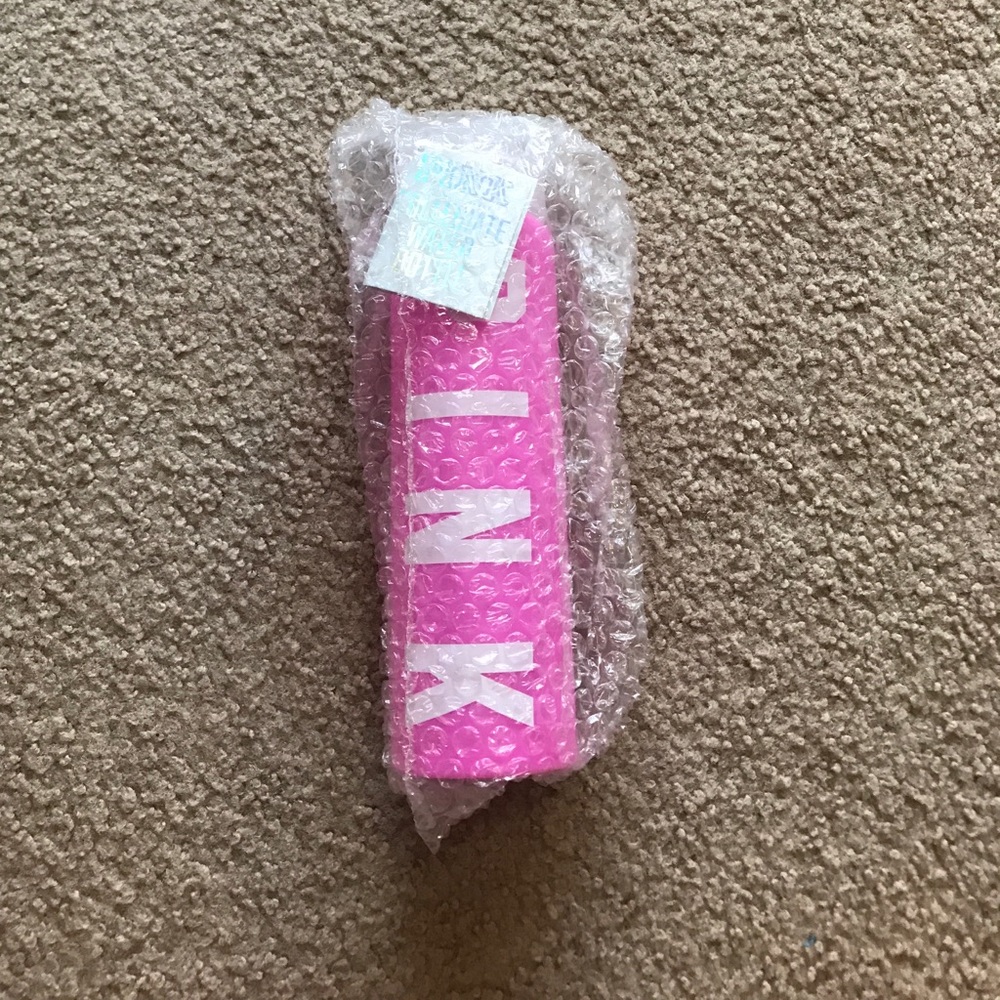 VS PINK GLASS WATER BOTTLE