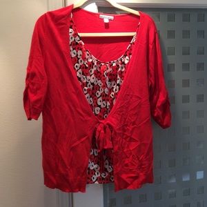 Cardigan with faux tank top