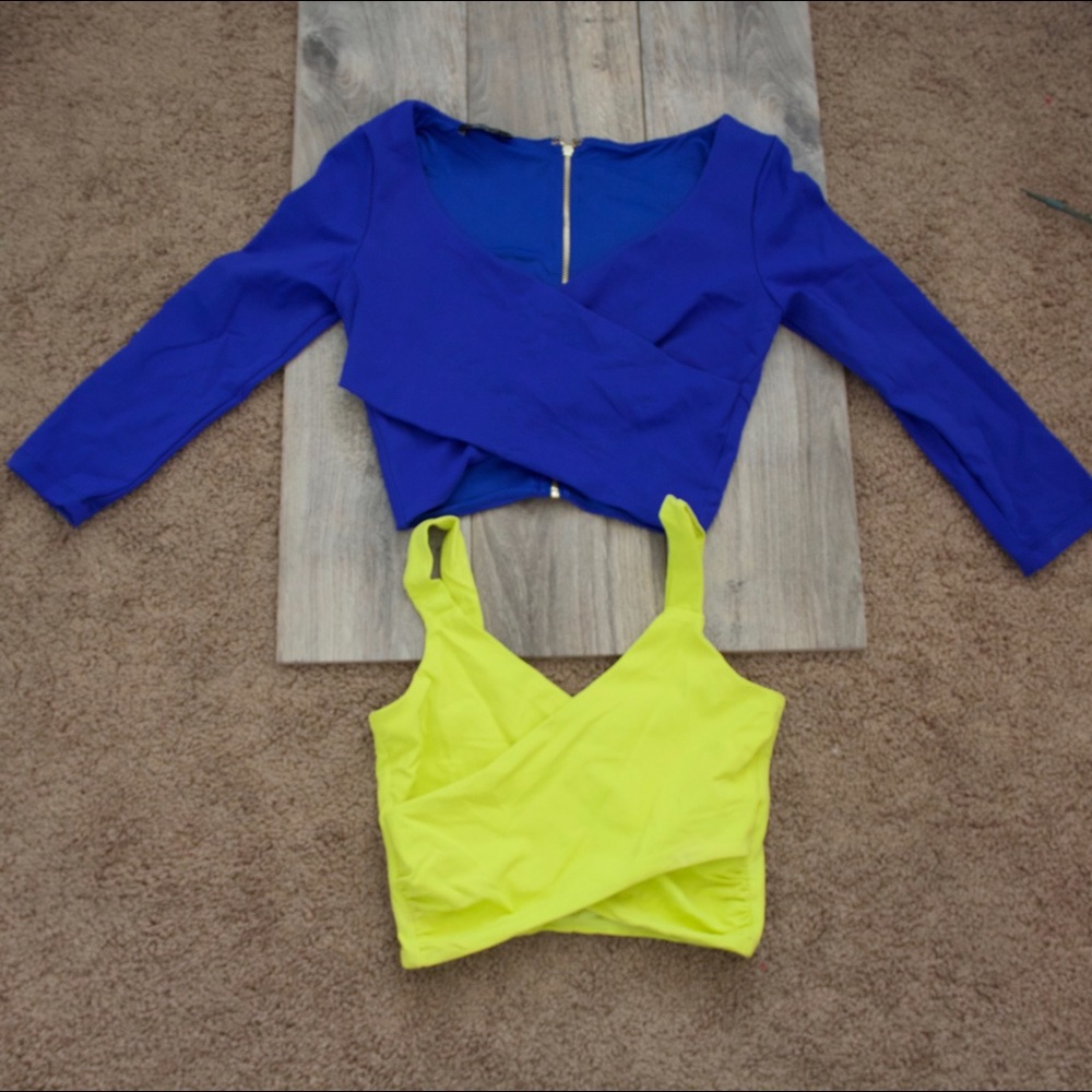 Bebe Crop Tops - Blue & Green