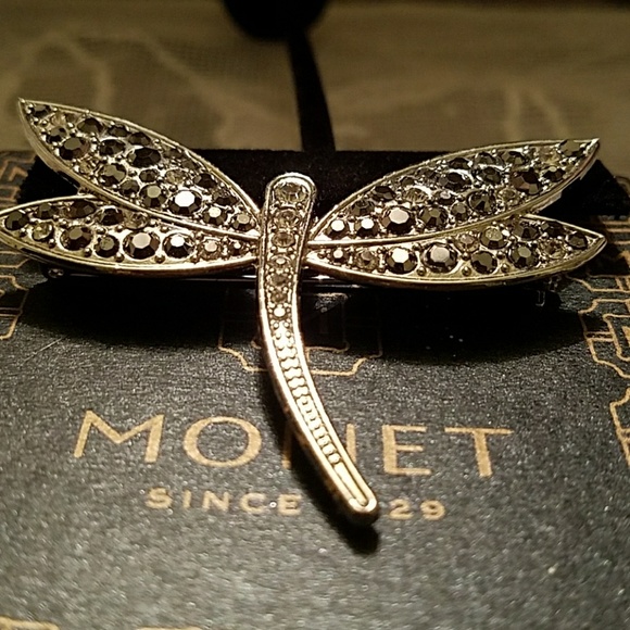 Silver and Black stone Brooch - Picture 4 of 4