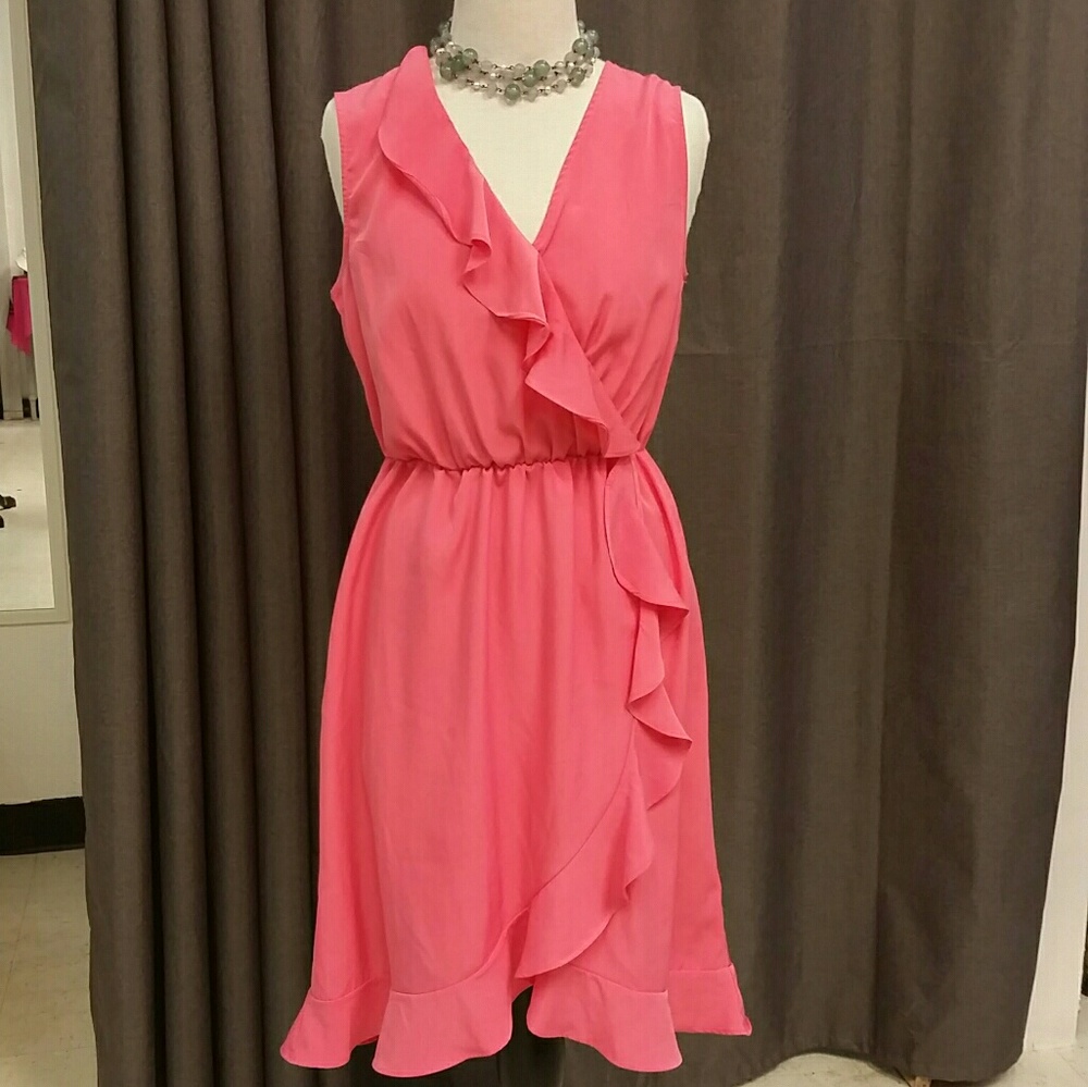 Apt 9 coral ruffle dress
