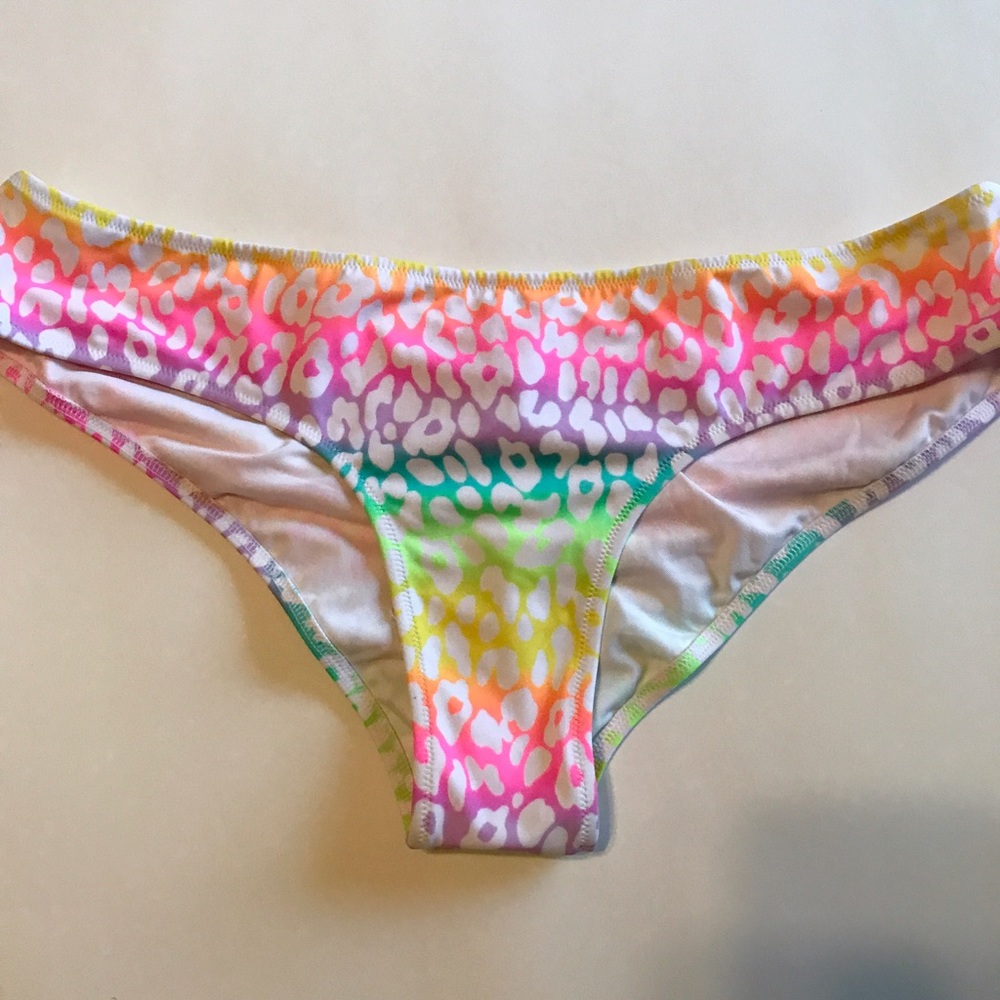 VS Neon Multicolor Cheetah Print Swim Bottoms