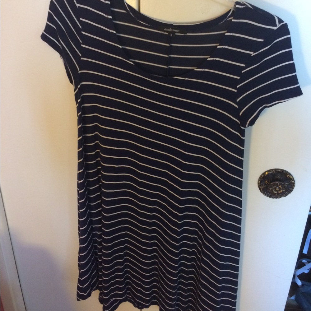 Blue Striped t shirt dress
