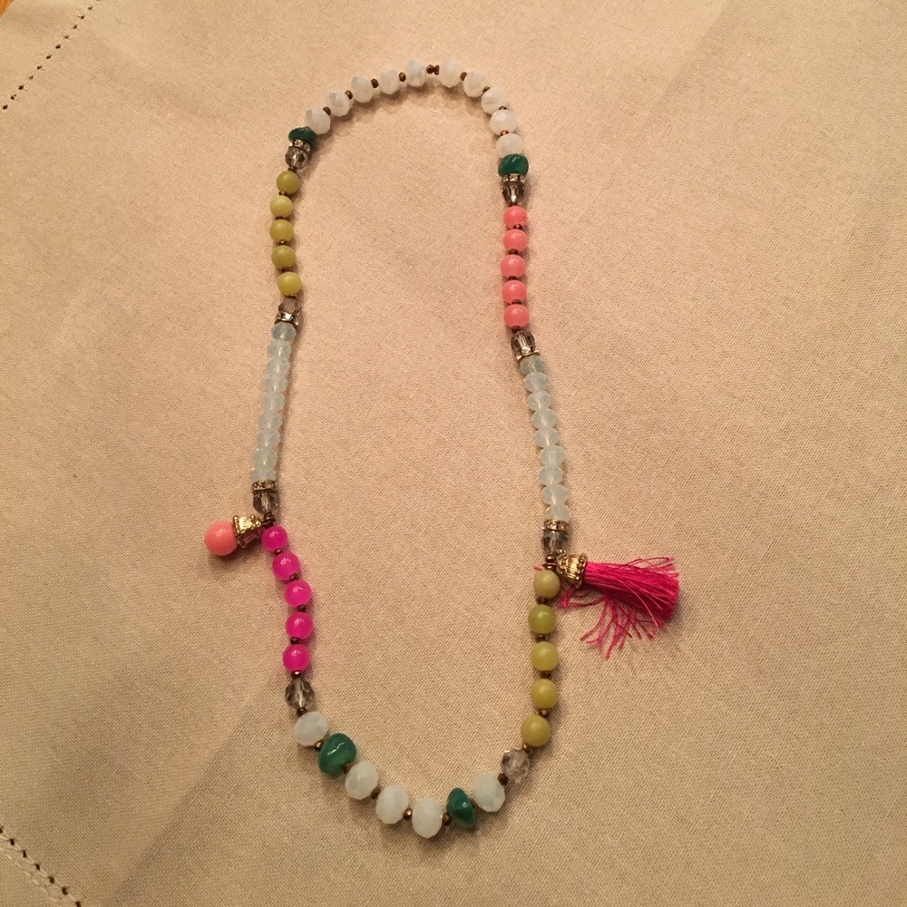 Bead and crystal necklace