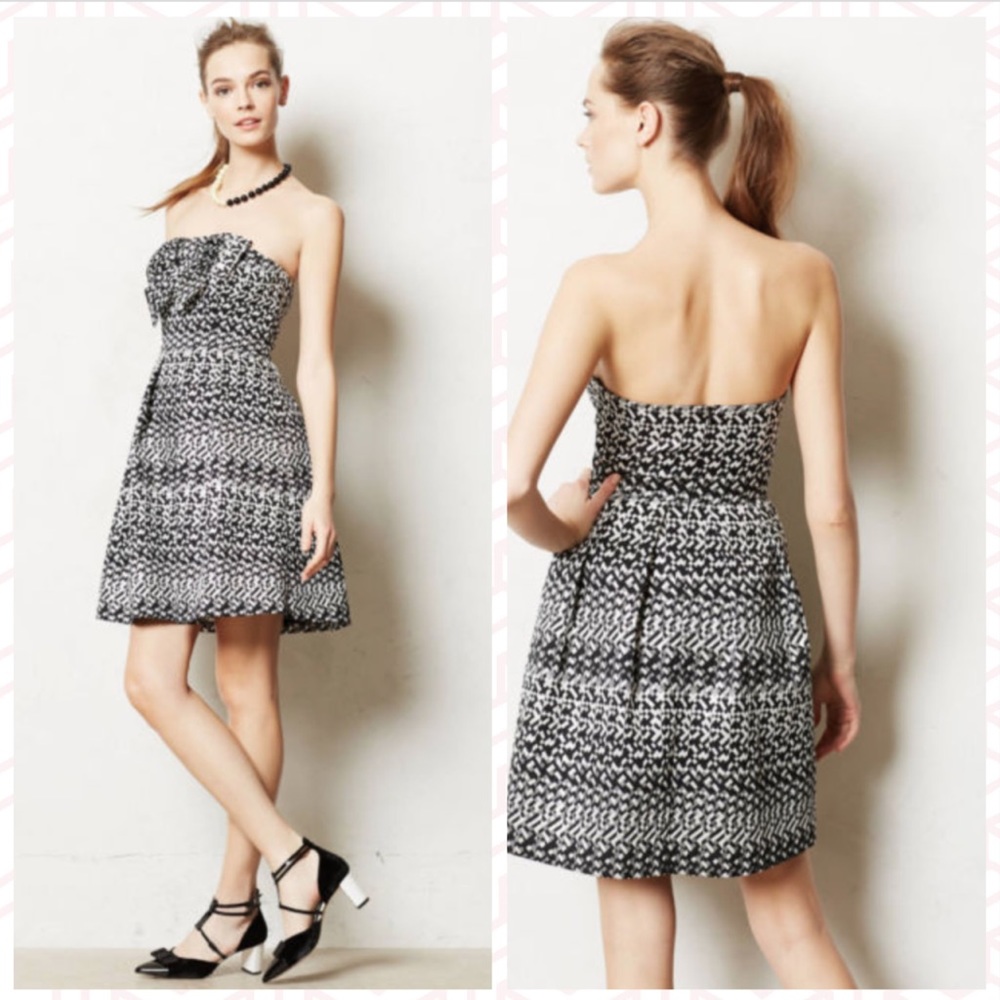 Eva Franco Tinsel Jacquard Cocktail Dress