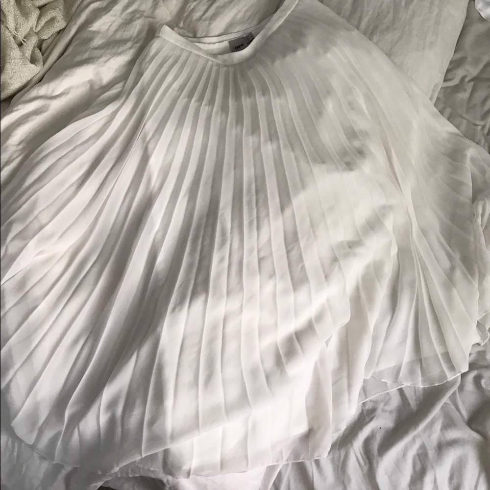 ASOS midi white flowy skirt