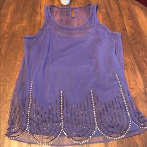 Purple two layer embellished tank