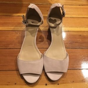 J. Crew blush suede wedges