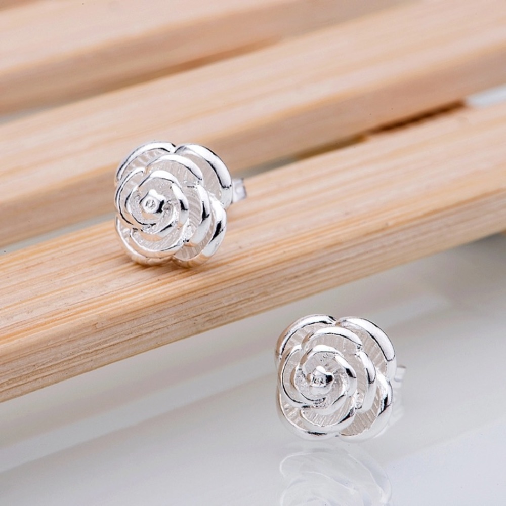 925 silver flower earrings