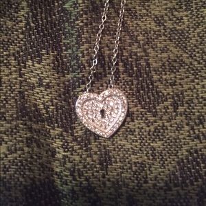 Diamond heart necklace with lock💕