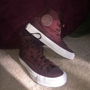 Maroon High Top Converse - NWOT
