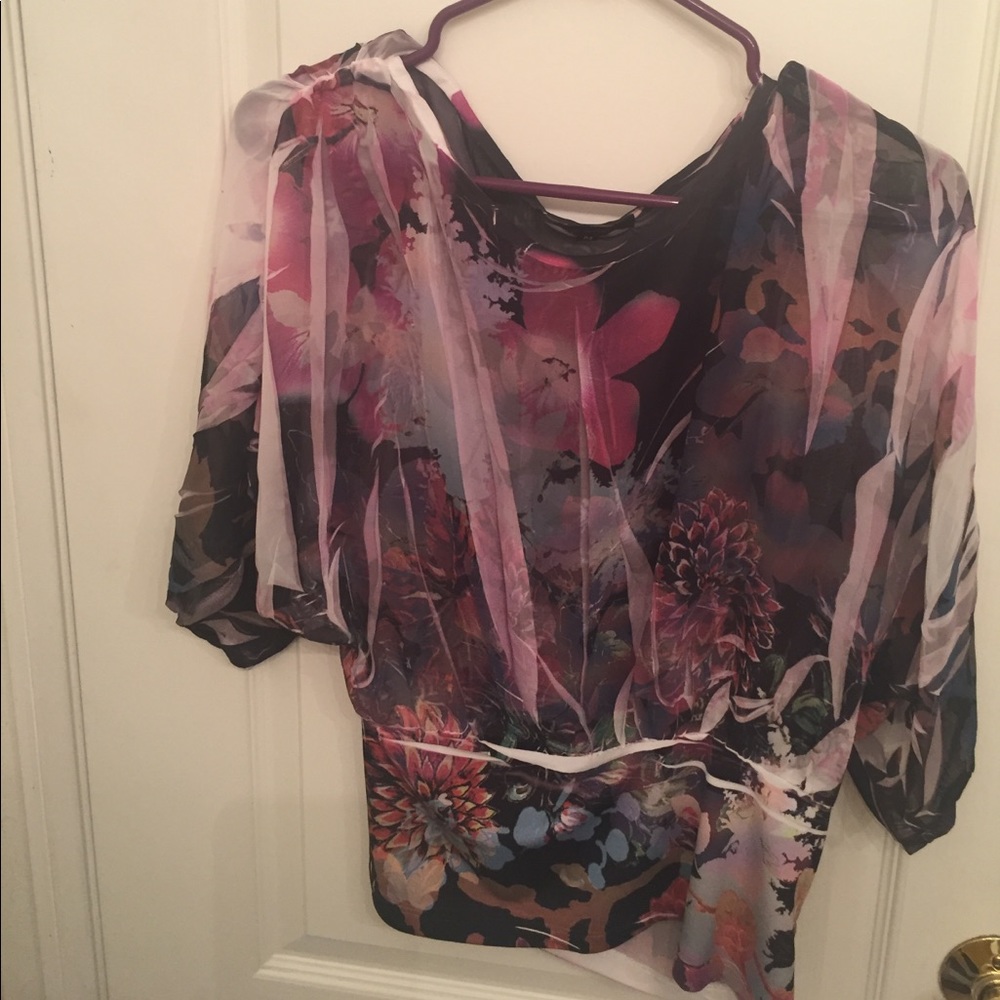Sheer flowered blouse