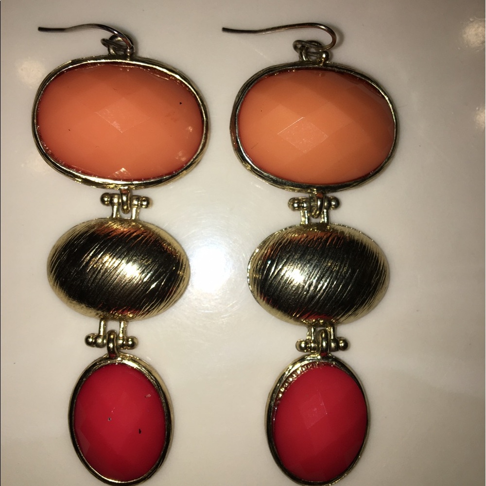 🌻Papaya coral dangling earrings