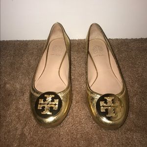 Tory Burch Gold Reva flat