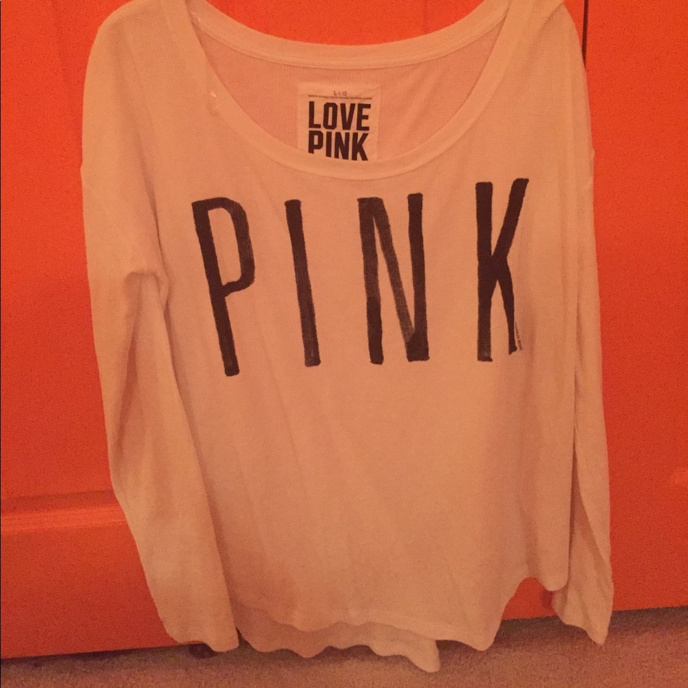 Victoria's Secret white long sleeve PINK
