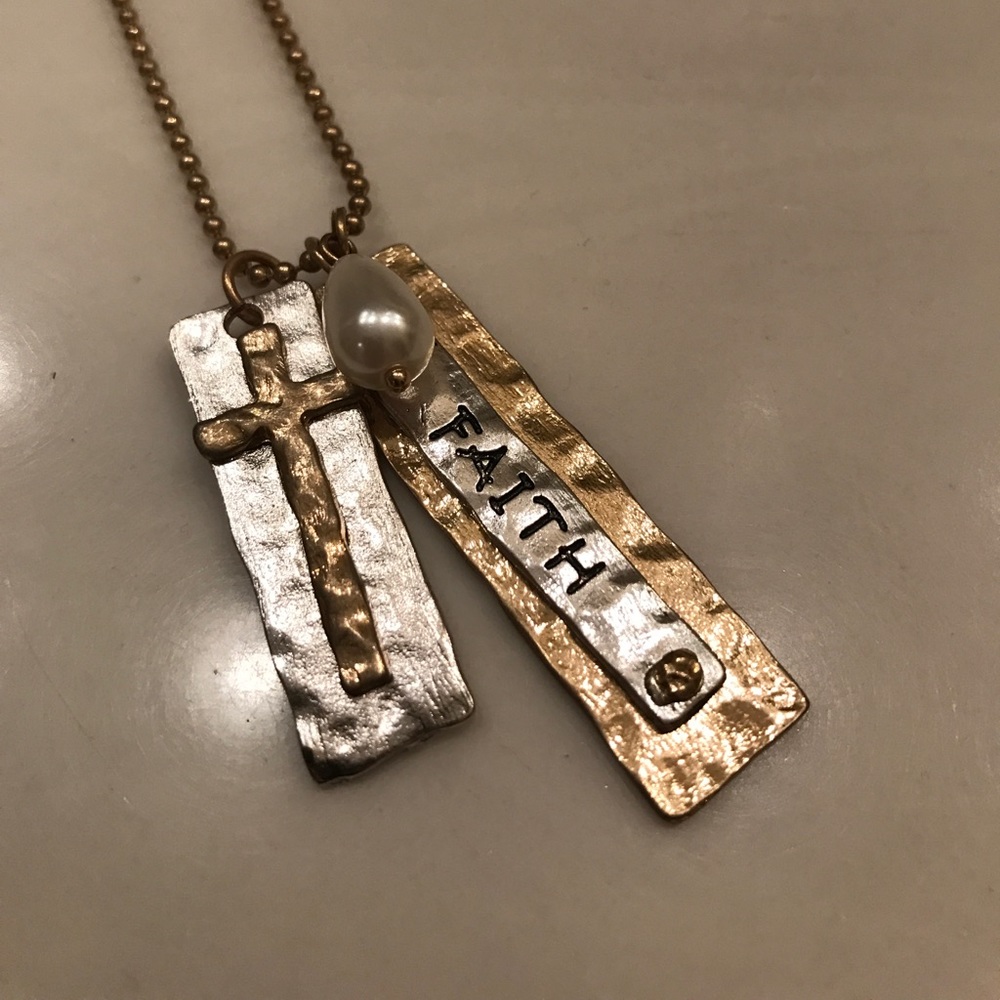 Faith inspired long necklace