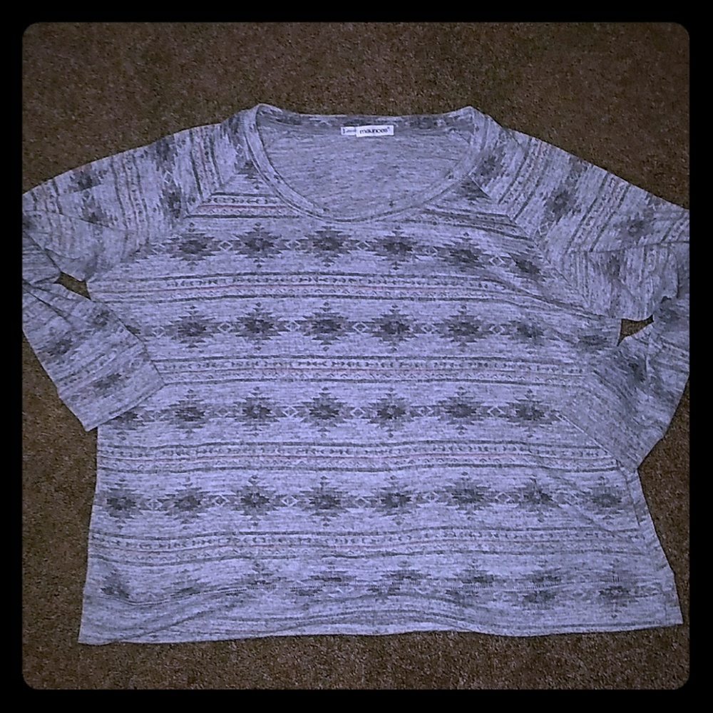 Plus size Aztec lightweight sweater