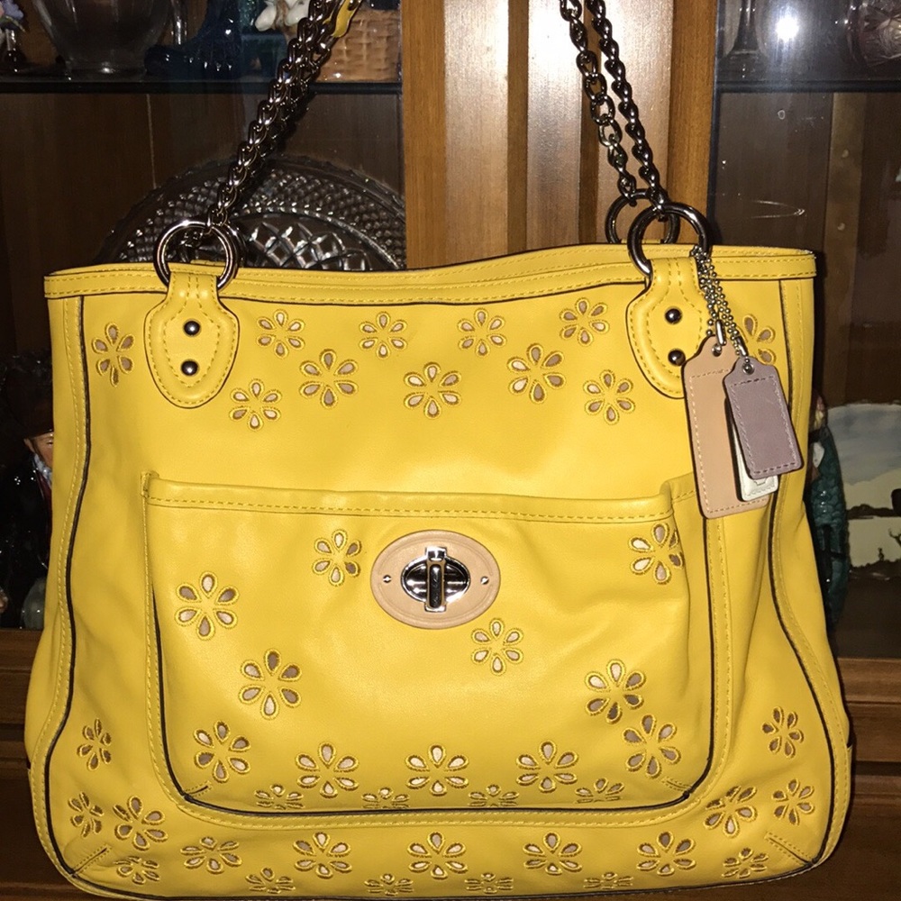 Coach Poppy eyelet tote