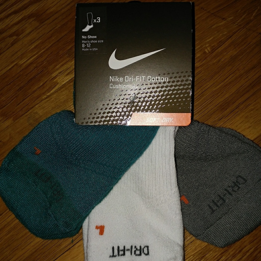 3 Pair New Nike No-Show Socks Dri-Fit Size Large