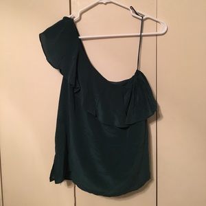 Anthropologie One Shoulder Ruffle Top