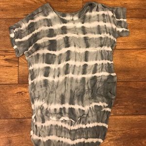 Faded blue and white tie die style top