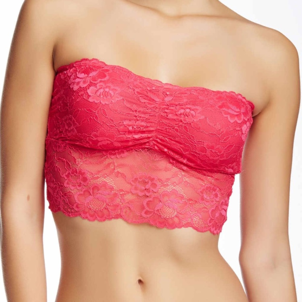 Fleur't NWOT HotPink Lace Bandeau/Bralette