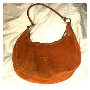 Orange suede purse